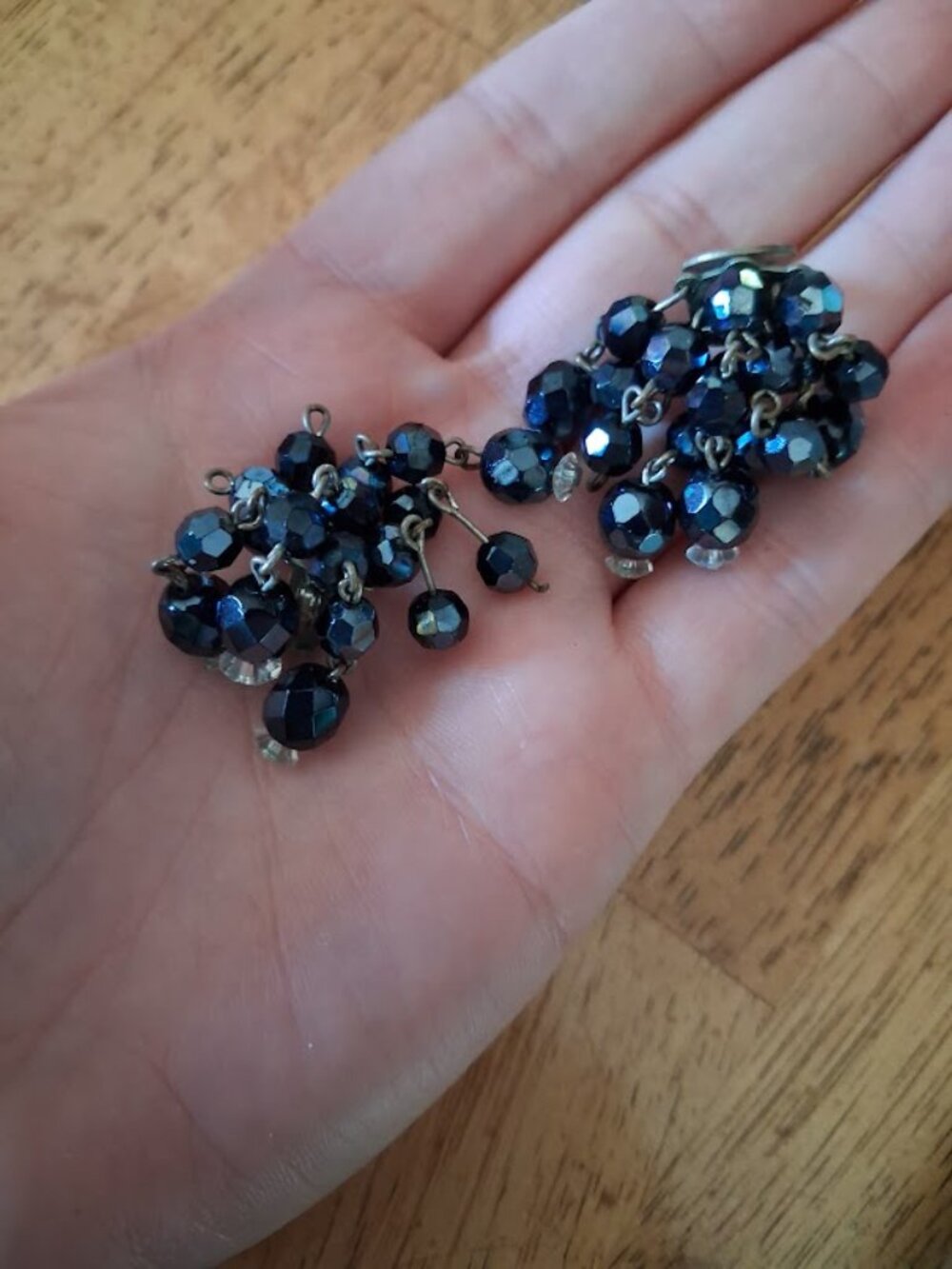 Vintage dangle clip on earrings